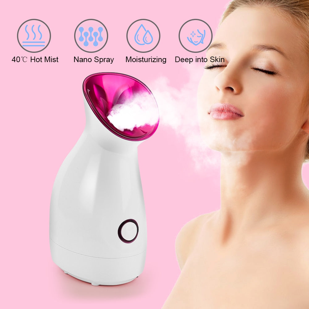 Hot Mist Sprayer Facial Steamer Nano Lonic